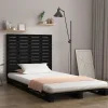 vidaXL Tête de lit murale Noir 126x3x91,5 cm Bois massif de pin 824682