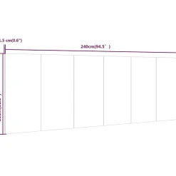 vidaXL Tête de lit murale Noir 240x1,5x80 cm Bois d'ingénierie 811053