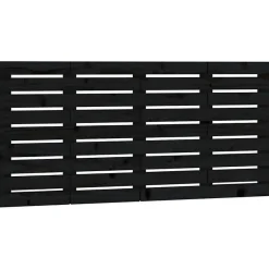 vidaXL Tête de lit murale Noir 126x3x63 cm Bois massif de pin 824732