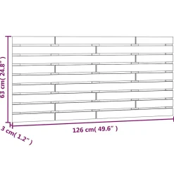 vidaXL Tête de lit murale Noir 126x3x63 cm Bois massif de pin 824732