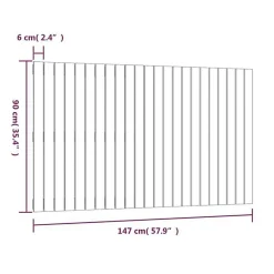 vidaXL Tête de lit murale Blanc 147x3x90 cm Bois massif de pin 824894