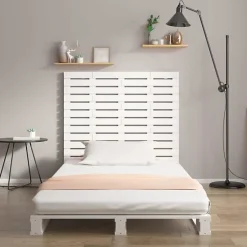 vidaXL Tête de lit murale Blanc 81x3x91,5 cm Bois massif de pin 824694