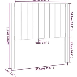 vidaXL Tête de lit Noir 95,5x4x100 cm Bois massif de pin 818854