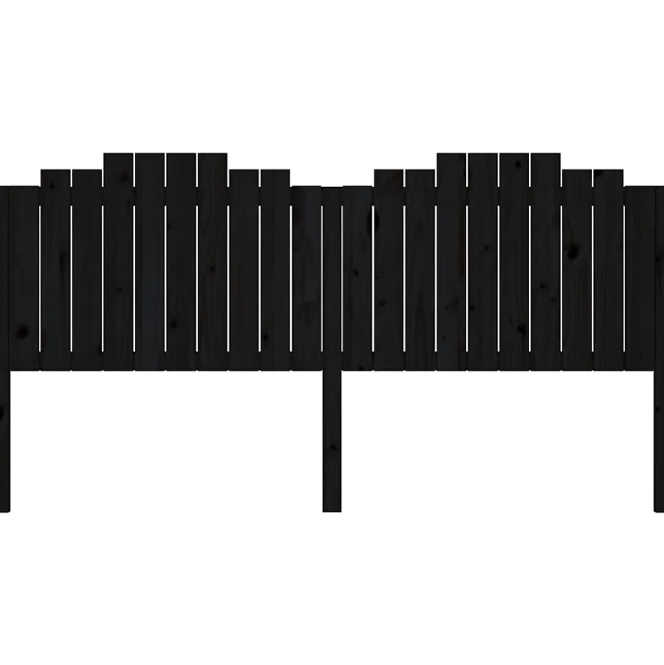 vidaXL Tête de lit Noir 206x4x110 cm Bois massif de pin 818494