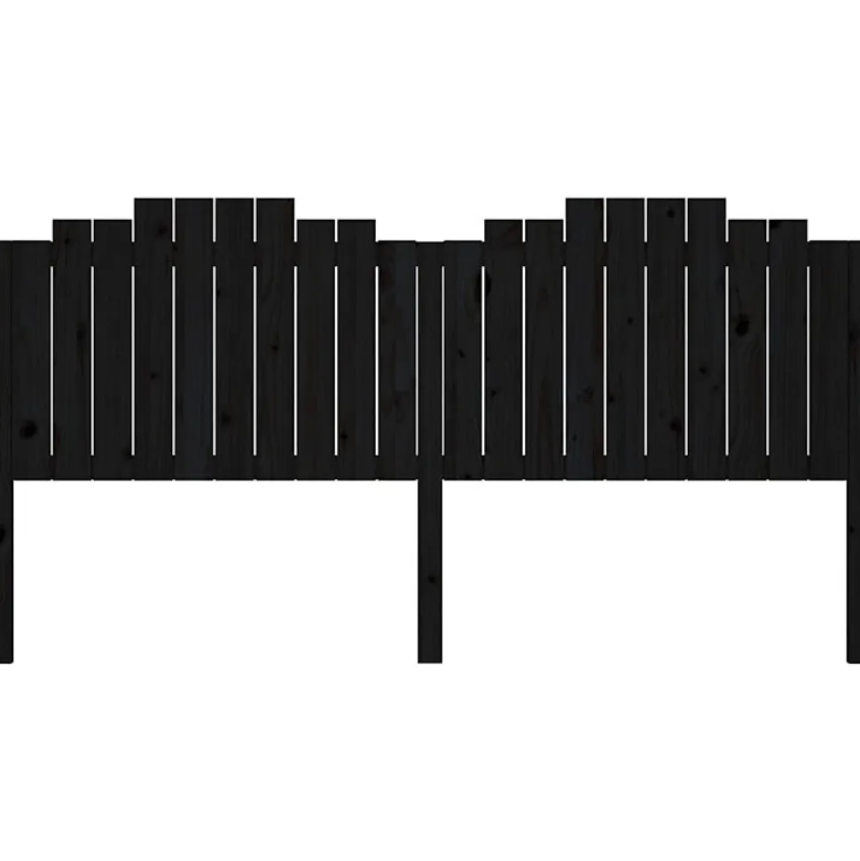 vidaXL Tête de lit Noir 206x4x110 cm Bois massif de pin 818494