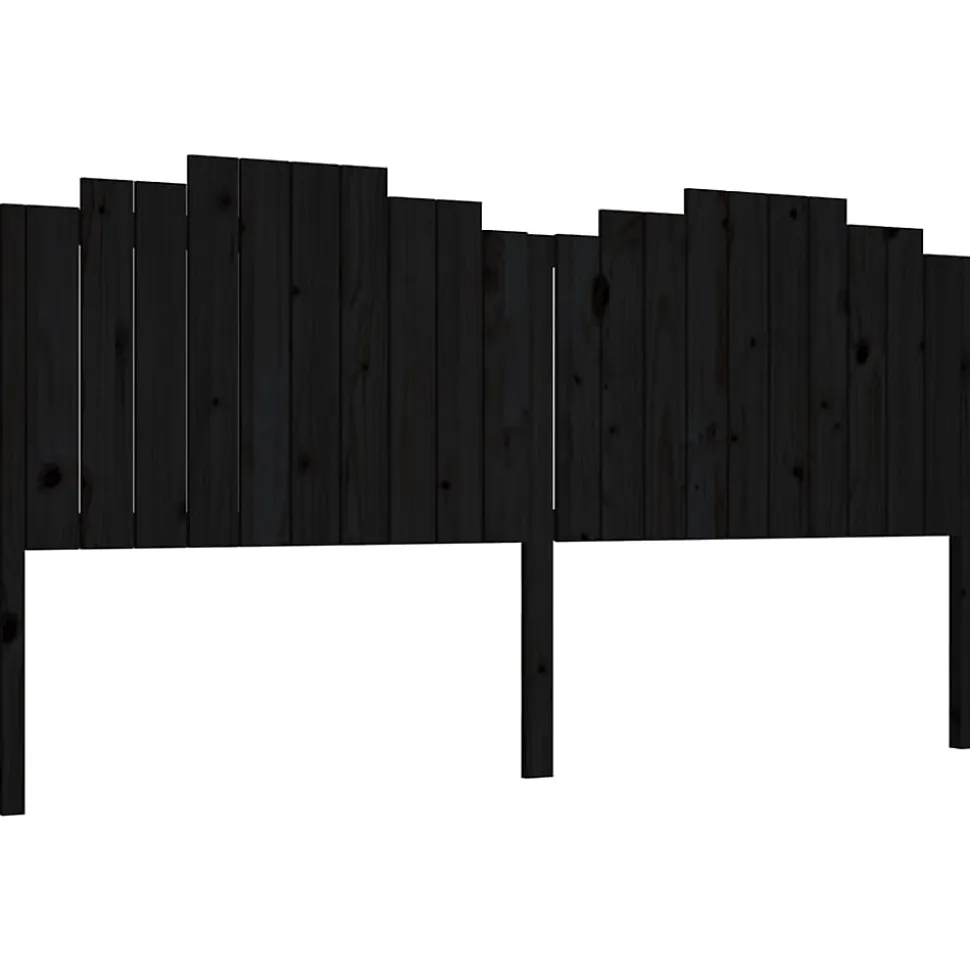 vidaXL Tête de lit Noir 206x4x110 cm Bois massif de pin 818494