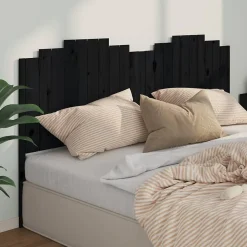 vidaXL Tête de lit Noir 206x4x110 cm Bois massif de pin 818494