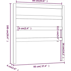 vidaXL Tête de lit Noir 95x4x100 cm Bois massif de pin822236