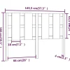 vidaXL Tête de lit Noir 145,5x4x100 cm Bois massif de pin 817994