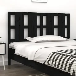 vidaXL Tête de lit Noir 145,5x4x100 cm Bois massif de pin 817994