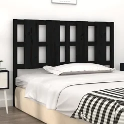vidaXL Tête de lit Noir 145,5x4x100 cm Bois massif de pin 817994