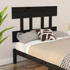 vidaXL Tête de lit Noir 103,5x3x81 cm Bois massif de pin 819109