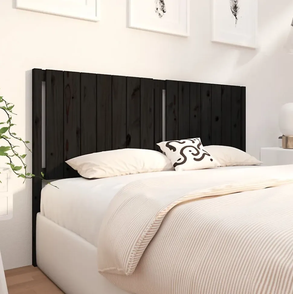 vidaXL Tête de lit Noir 165,5x4x100 cm Bois massif de pin 818884