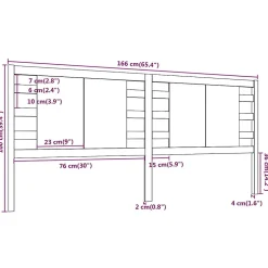 vidaXL Tête de lit Noir 166x4x100 cm Bois massif de pin 818784