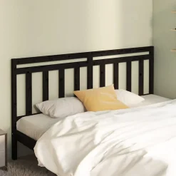 vidaXL Tête de lit Noir 206x4x100 cm Bois massif de pin 814118