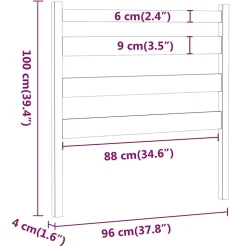 vidaXL Tête de lit Noir 96x4x100 cm Bois massif de pin 818404