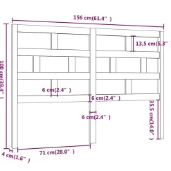 vidaXL Tête de lit Noir 156x4x100 cm Bois massif de pin