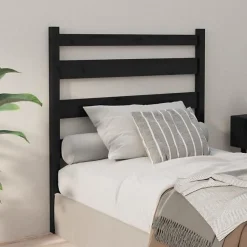 vidaXL Tête de lit Noir 81x4x100 cm Bois massif de pin 818399