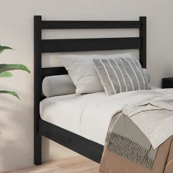 vidaXL Tête de lit Noir 81x4x100 cm Bois massif de pin 818399