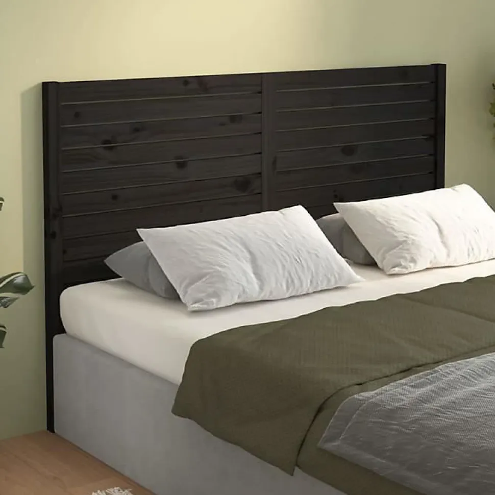 vidaXL Tête de lit Noir 146x4x100 cm Bois massif de pin 819024