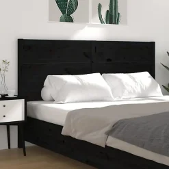vidaXL Tête de lit Noir 206x4x100 cm Bois massif de pin 818744