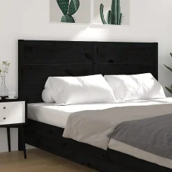 vidaXL Tête de lit Noir 206x4x100 cm Bois massif de pin 818744