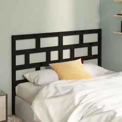 vidaXL Tête de lit Noir 126x4x100 cm Bois massif de pin