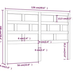 vidaXL Tête de lit Noir 126x4x100 cm Bois massif de pin