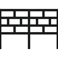vidaXL Tête de lit Noir 126x4x100 cm Bois massif de pin
