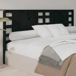 vidaXL Tête de lit Noir 206x4x100 cm Bois massif de pin 818794