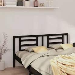vidaXL Tête de lit Noir 206x4x100 cm Bois de pin massif 818844