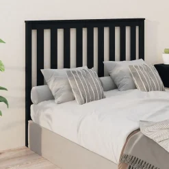 vidaXL Tête de lit Noir 126x6x101 cm Bois massif de pin 818514