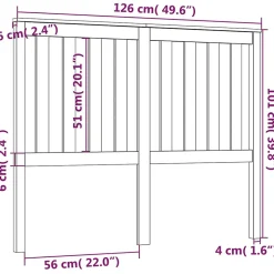 vidaXL Tête de lit Noir 126x6x101 cm Bois massif de pin 818514