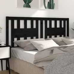 vidaXL Tête de lit Noir 206x4x100 cm Bois massif de pin 818694