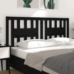 vidaXL Tête de lit Noir 206x4x100 cm Bois massif de pin 818694