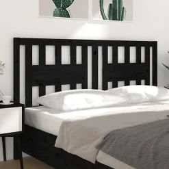 vidaXL Tête de lit Noir 206x4x100 cm Bois massif de pin 818694