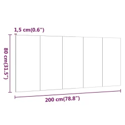 vidaXL Tête de lit Sonoma gris 200x1,5x80 cm Bois d'ingénierie 816977