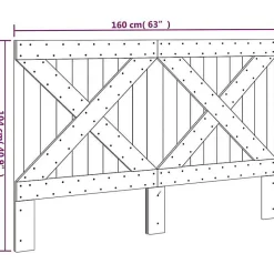 vidaXL Tête de lit 160x104 cm bois massif de pin 358407