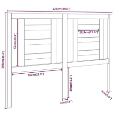 vidaXL Tête de lit 126x4x100 cm Bois massif de pin 818810