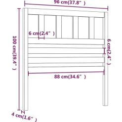 vidaXL Tête de lit, 96x4x100 cm Bois massif de pin