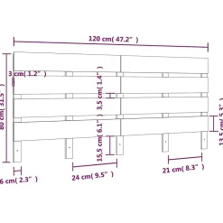 vidaXL Tête de lit 120x3x80 cm Bois massif de pin821337