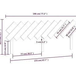 vidaXL Tête de lit 196x3x80,5 cm Bois massif de pin 819240
