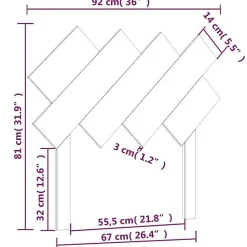 vidaXL Tête de lit 92x3x81 cm Bois massif de pin 819200