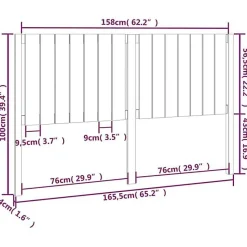 vidaXL Tête de lit 165,5x4x100 cm Bois massif de pin 818880