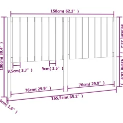 vidaXL Tête de lit 165,5x4x100 cm Bois massif de pin 818880