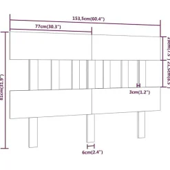 vidaXL Tête de lit 153,5x3x81 cm Bois massif de pin 819125