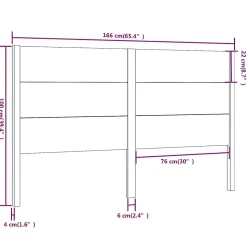 vidaXL Tête de lit 166x4x100 cm Bois massif de pin 818730