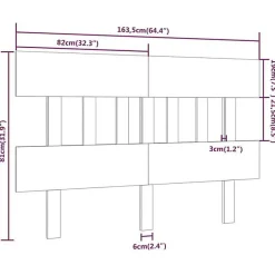 vidaXL Tête de lit 163,5x3x81 cm Bois massif de pin 819130