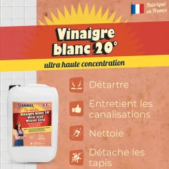 Vinaigre blanc 20° ultra haute concentration Starwax The fabulous 10L