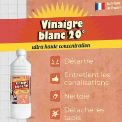 Vinaigre blanc 20° ultra haute concentration Starwax The fabulous 1L
